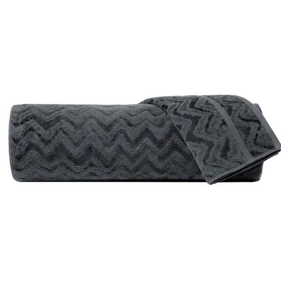 Missoni Home Rex 86 Bath & Hand Towel Set Grey NEW