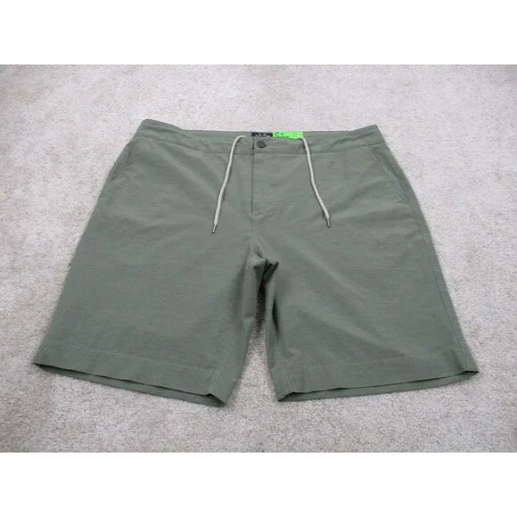 Faherty All Day Shorts Mens 38 Green Performance Stretch Drawstring Casual *