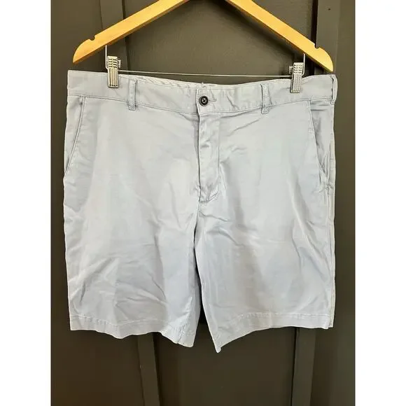 Faherty Men’s Chino Shorts - Light Blue, Size 36, Flat Front With Pockets