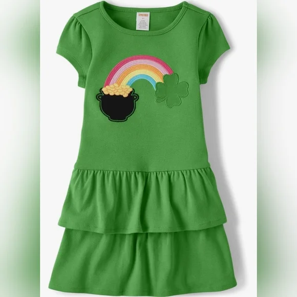 Gymboree Dress Green Rainbow Pot of Gold Design St Patrick's Day Sz 18-24mo NEW