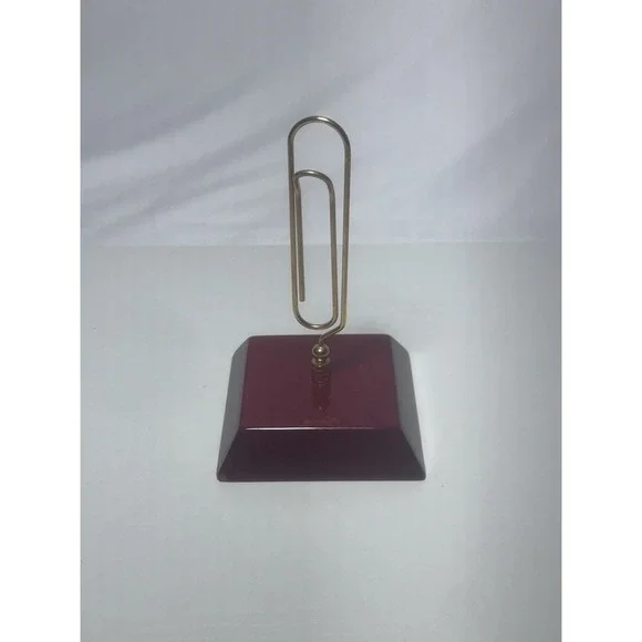 Rosewood Piano Finish Brass  Paper Clip Note / Letter / Paperweight 7 Inches.