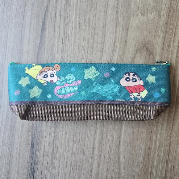 🔥4/$20 Crayon Shin-Chan Green Fabric Pencil Case