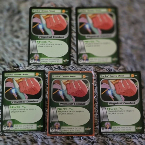 Lot of 5 Dragon Ball Z TCG Trunks Draws Steel 92 Trunks Saga Score 2001 Cards