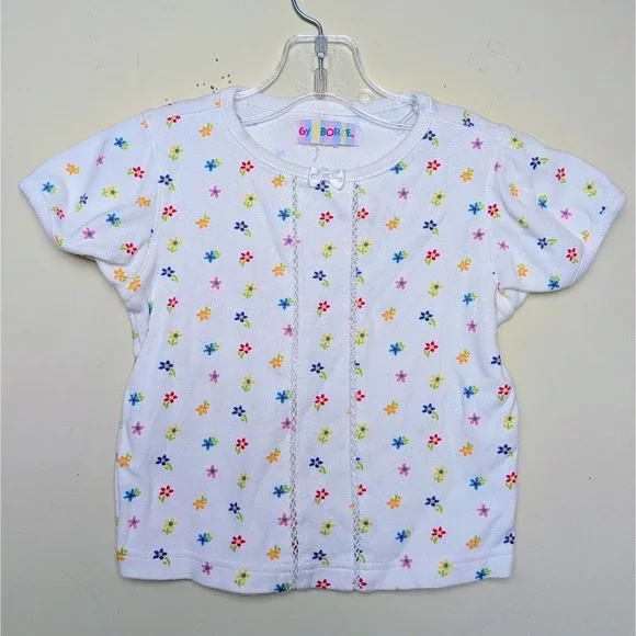 Vintage Gymboree Rainbow Tag Floral Lace Short Sleeve Top Girls Size 18-24 Month