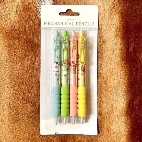 🏷️🆕🎉 kawaii pastel pack of 4 mechanical grip pencils