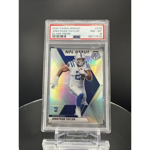 JONATHAN TAYLOR 2020 RC Mosaic NFL Debut SILVER Prizm PSA 8