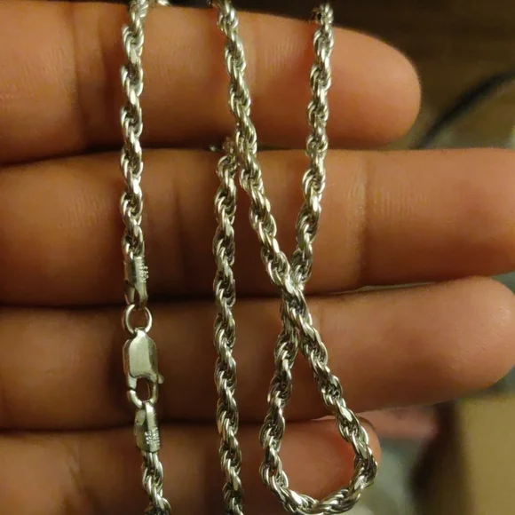 Sterling Silver 925 Rhodium finish Rope 060 Chain 2.8mm