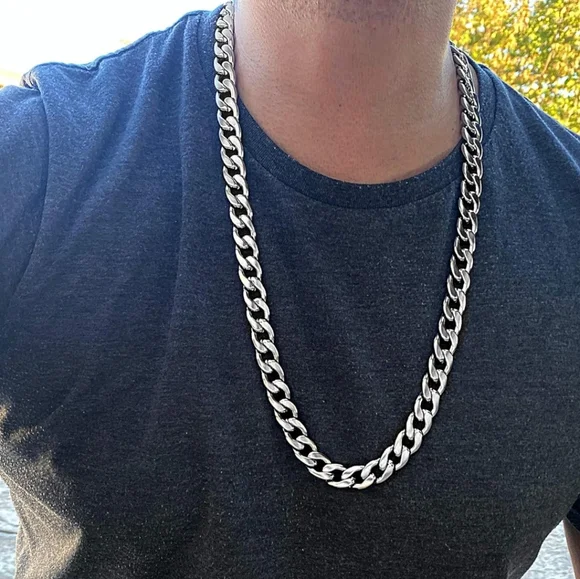 2 Pcs/Set Necklace Bracelet For Men/Women,Classic Fashion Y2k Stainless Steel.