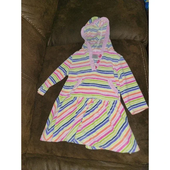 Gymboree candy‎ shoppe striped hooded dress size 12 18 months
