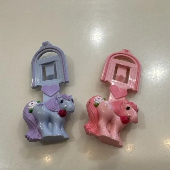 My Little Pony Bookmark Pocket Clip Hasbro Vintage 1984 McDonalds Lot Of 2