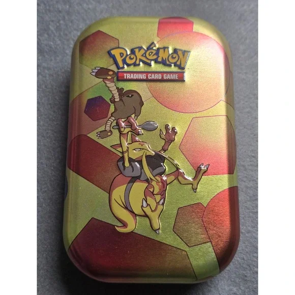 EMPTY Pokemon Scarlet & Violet 151 Mini Tin Alakazam Hitmonlee Collectible Gold