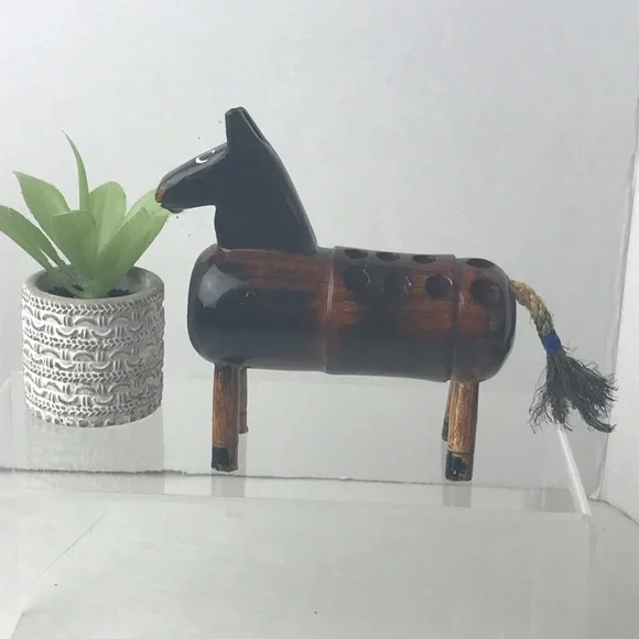 Vintage Hand Crafted Wooden Pencil Holder
