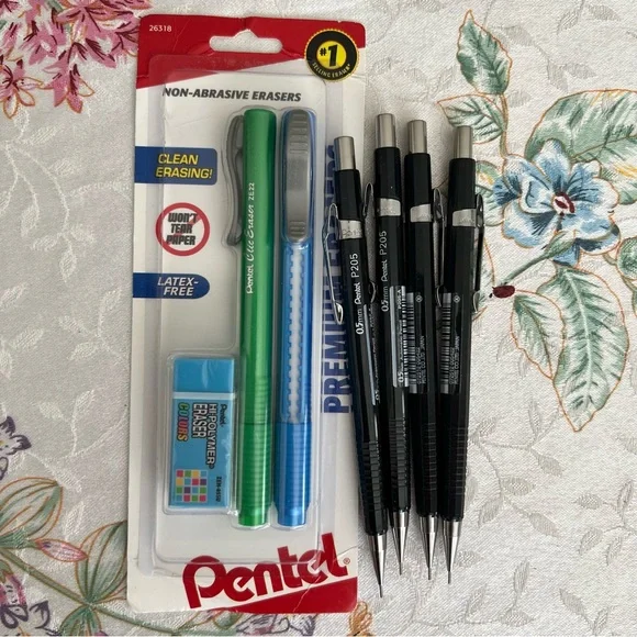 Pentel 0.5 Mechanical Pencils and Premium Erasers
