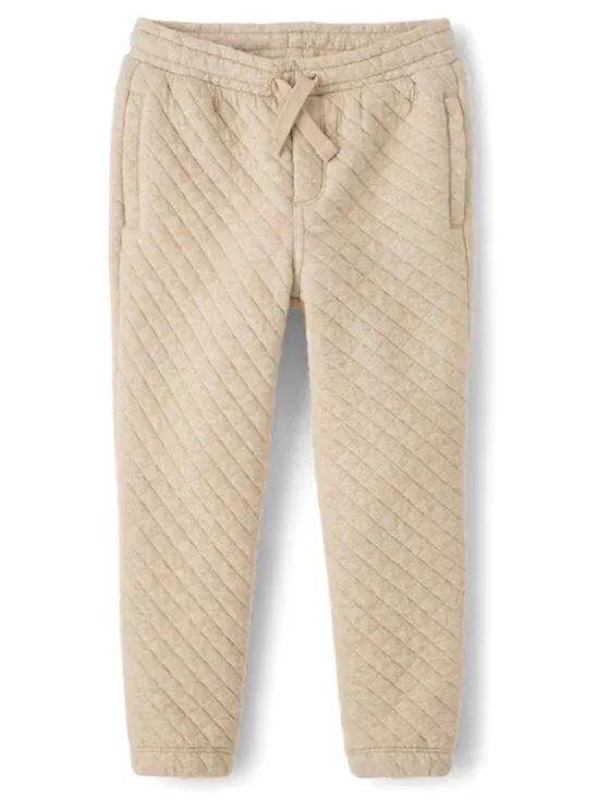 NWT New Gymboree Quilted Jogger Beige Cotton Pants Size 2T