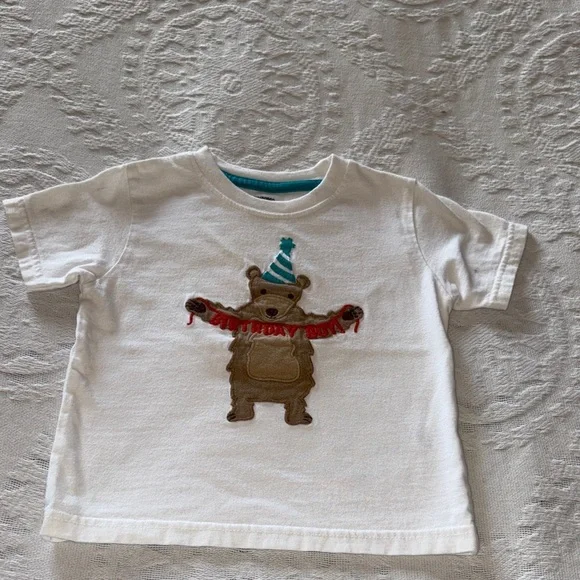 Gently Loved White Bear Birthday Boy Cotton Shirt by Gymboree