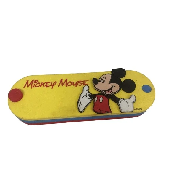 Disney Mickey Mouse Foam Pencil Case with pencils, ruler New
