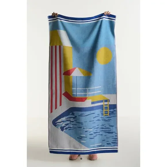 Anthropologie Celandine Cotton Printed Beach Towel