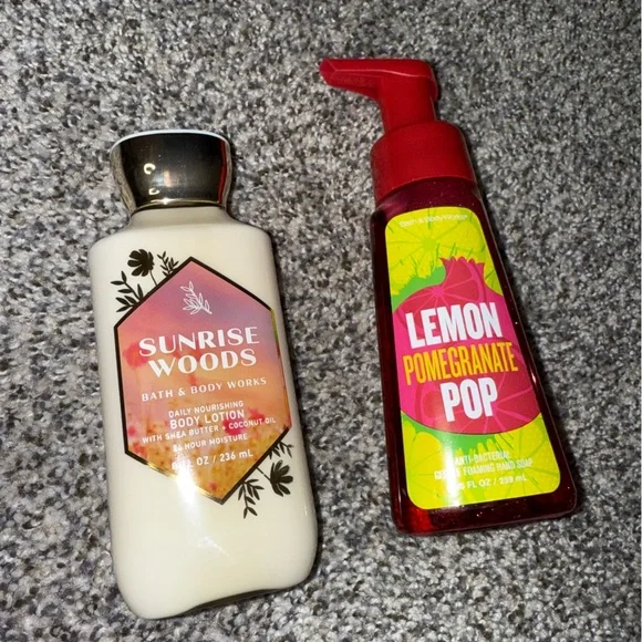 Bath & Body works lotion and soap set