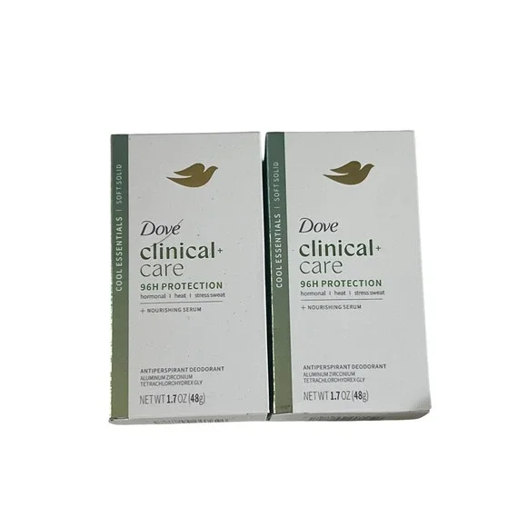 2pk Dove Clinical Care Antiperspirant Deodorant Cool Essentials 1.7oz 96H Solid