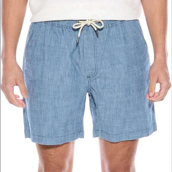 471. Faherty Essential Chambray Shorts | Color: Sherwood Creek Indigo