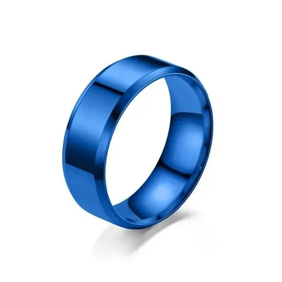 Blue Stainless Steel Wedding anniversary Band Size 11 NIP