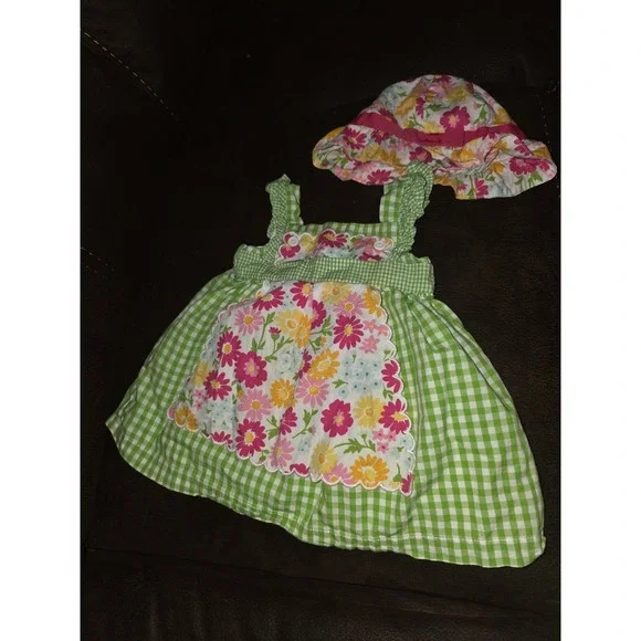 Gymboree layette line spring blossom floral dress and hat size 3 6 months