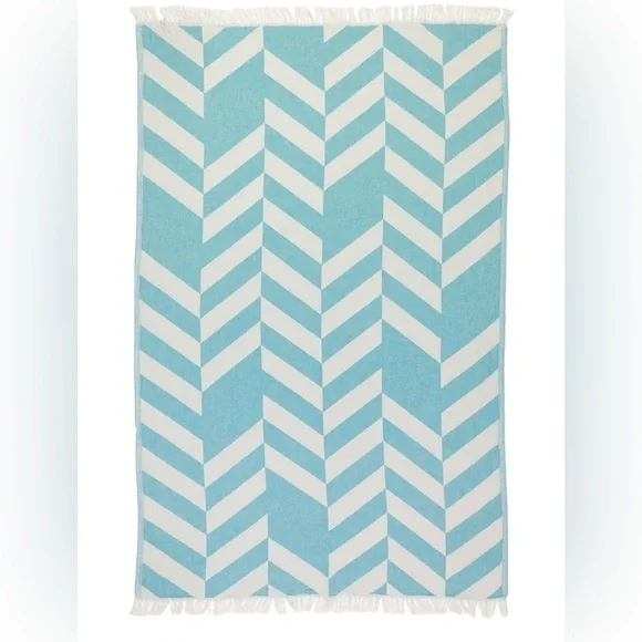 Chevron Pestamal 100% Cotton Turkish Towel Turquoise