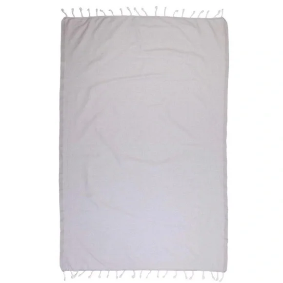 100% Cotton Turkish artisanal pestemal towel in gray