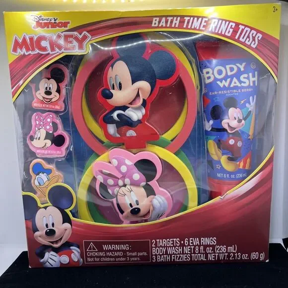 Mickey Mouse Bath Time Ring Toss Game and Body Wash Set Disney Junior‎