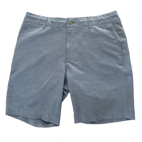 Faherty All Day Shorts Men 33 Blue Drawstring Stretch Performance Golf 9 Inseam