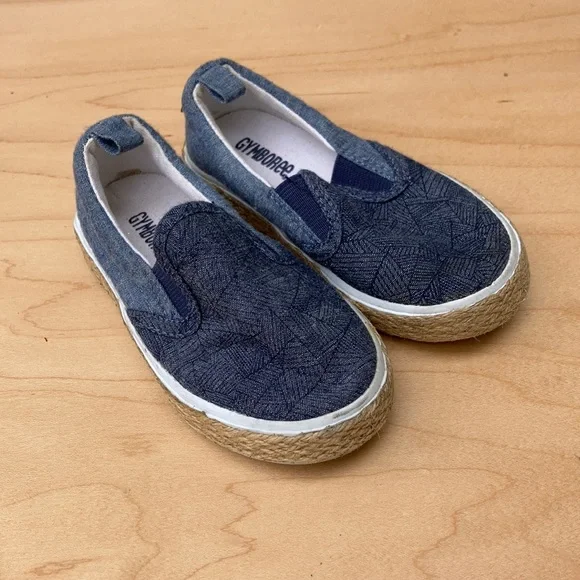 GYMBOREE Baby Slip on Sneakers/Loafers Size 7 Blue Denim