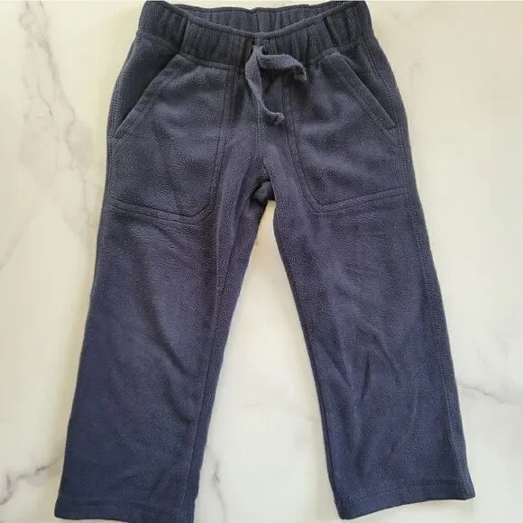 Gymboree 3t navy blue pull on cozy sweatpants couch potato toddler straight leg