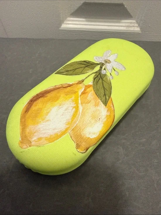Bright Green Lemon Hard Eyeglass Case