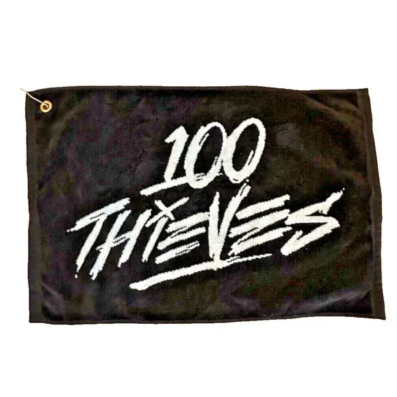 100 Thieves Golf Towel Black White Made in USA Metal Clip