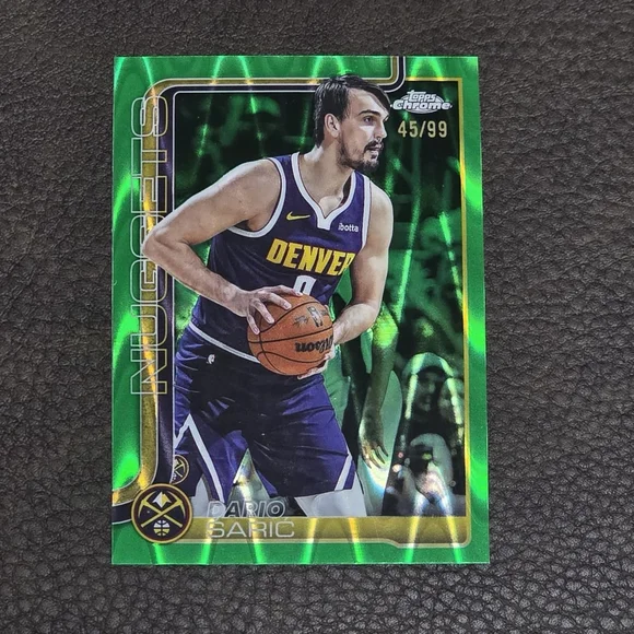 2025–26 Topps Chrome Dario Saric Green Refractor 45/99 Nuggets