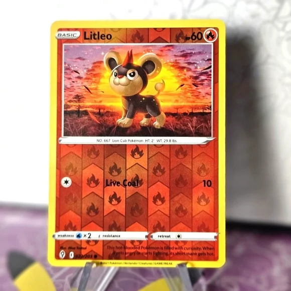 Pokemon Litleo 022/203 TCG Reversr Holo Rare