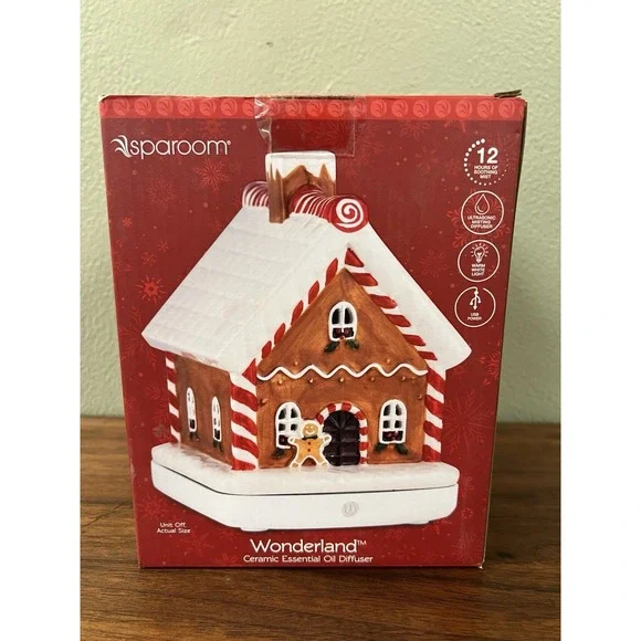 sparoom essential oil diffuser Wonderland Ceramic Gingerbread House