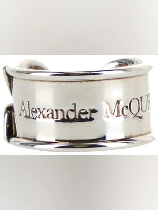 Alexander McQueen Silver Safety Pin Ring Size 21 Italy