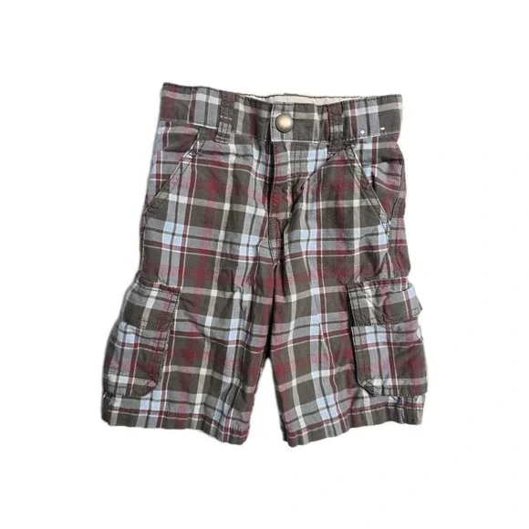 Gymboree 2010 Boys Brown Plaid Shorts 3 Cargo