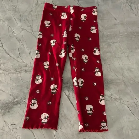 Gymboree snowman red leggings pants 2T