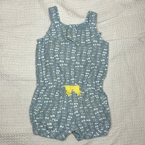 Gymboree denim baby girl romper 12-18 months