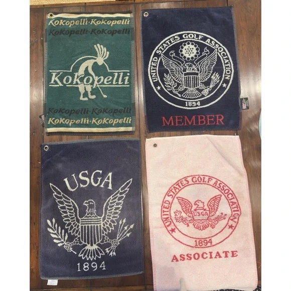 4 Vintage Golf Bag Towels United States Golf‎ Association Member/ Kokopelli