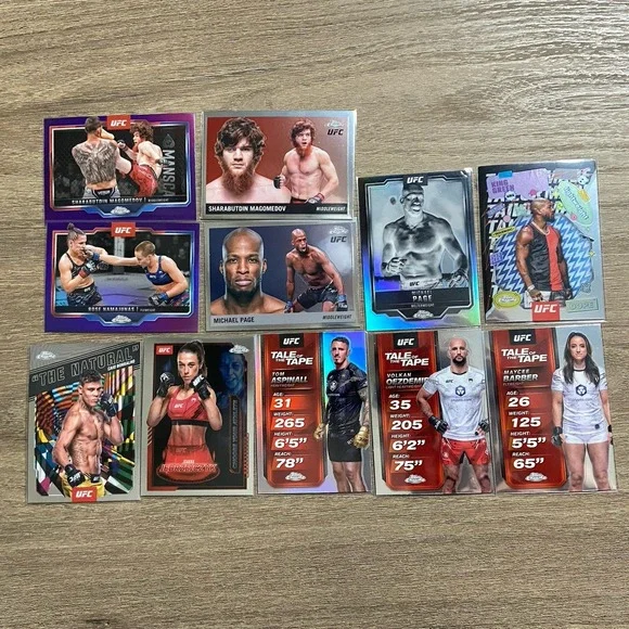 2025 Topps Chrome UFC (Lot of 11) - Various Fighters Refractor Parallels Variety