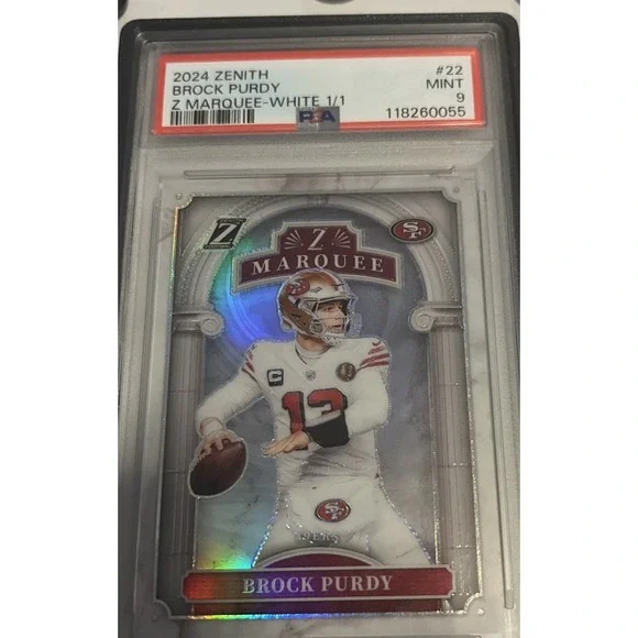 2024 Panini Zenith- Brock Purdy - Z MARQUEE WHITE 1/1 One Of One -‎ 49ers PSA 9