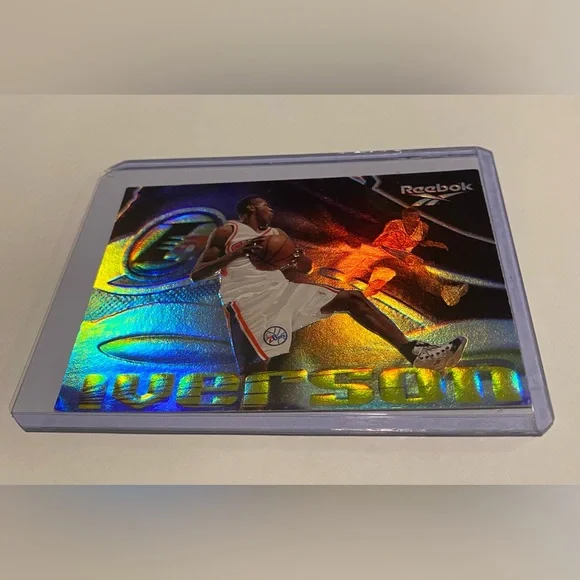 Allen Iverson Rare! 1998 Reebok Silver holographic chase foil Basketball card