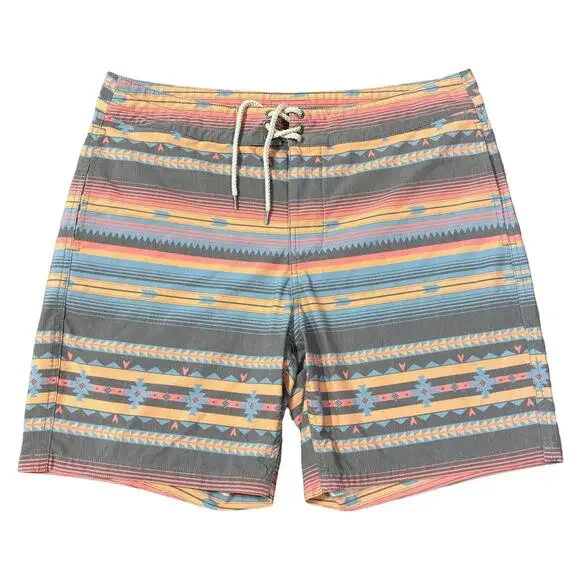 Faherty Doug Good Feather Native Design Board Shorts Swim Surf Men’s Size 32