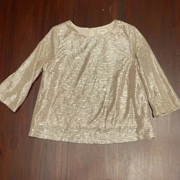 Gymboree crepe gold 3/4 sleeve shirt size M