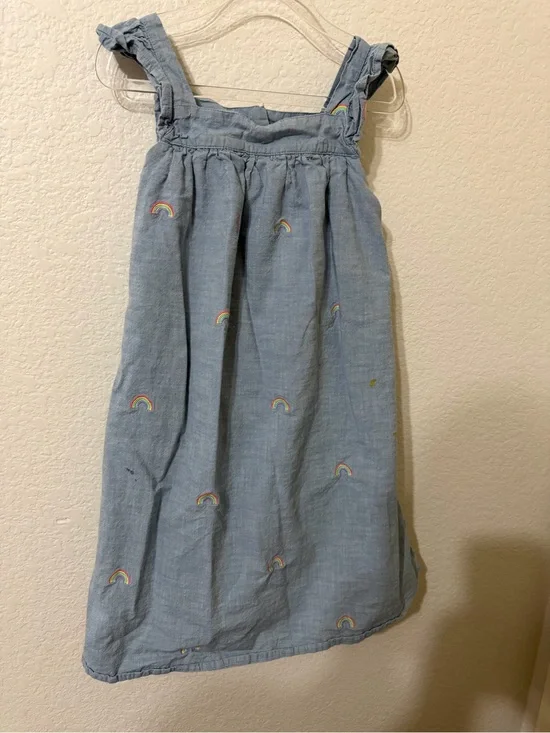 Gymboree Light Blue Dress with Rainbow Embroidery