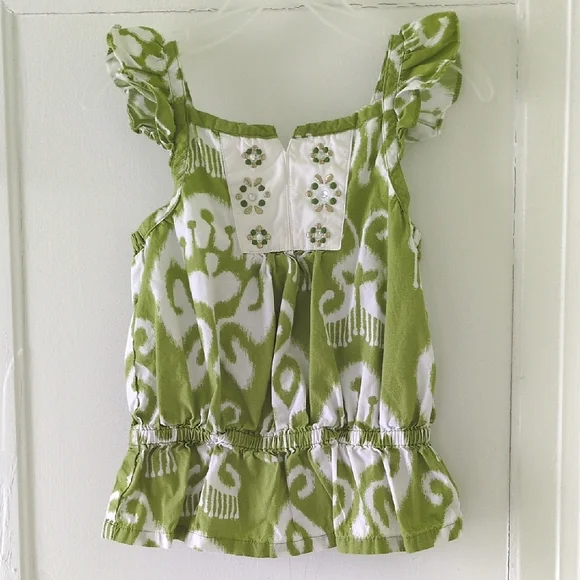Gymboree Green Sleeveless Batik Summer Top