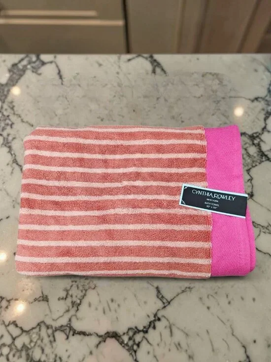 Cynthia Rowley New York Cotton Striped Bath Towel New 30